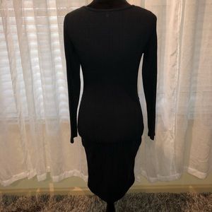 Black ribbed dress
